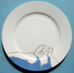 Blue bather plate