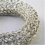 french knit silver bangle&nbsp;(1)