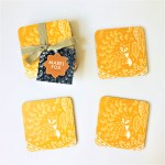 Fox coasters ochre&nbsp;sets